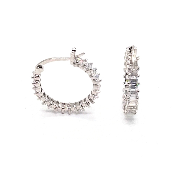 Made with Swarovski Crystals 3/4" Mini Hoop Earrings - Picture 3 of 7